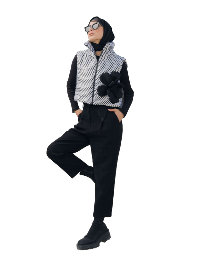 پافر دخترانه نیزل 80110 خرجکار گل بزرگ